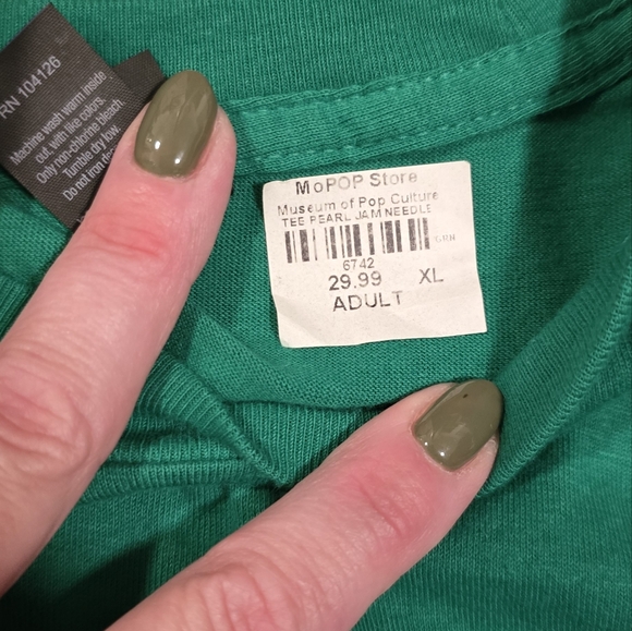 NWT PEARL JAM "Needle" Shirt, Green And Yellow, Size XL - Picture 6 of 7